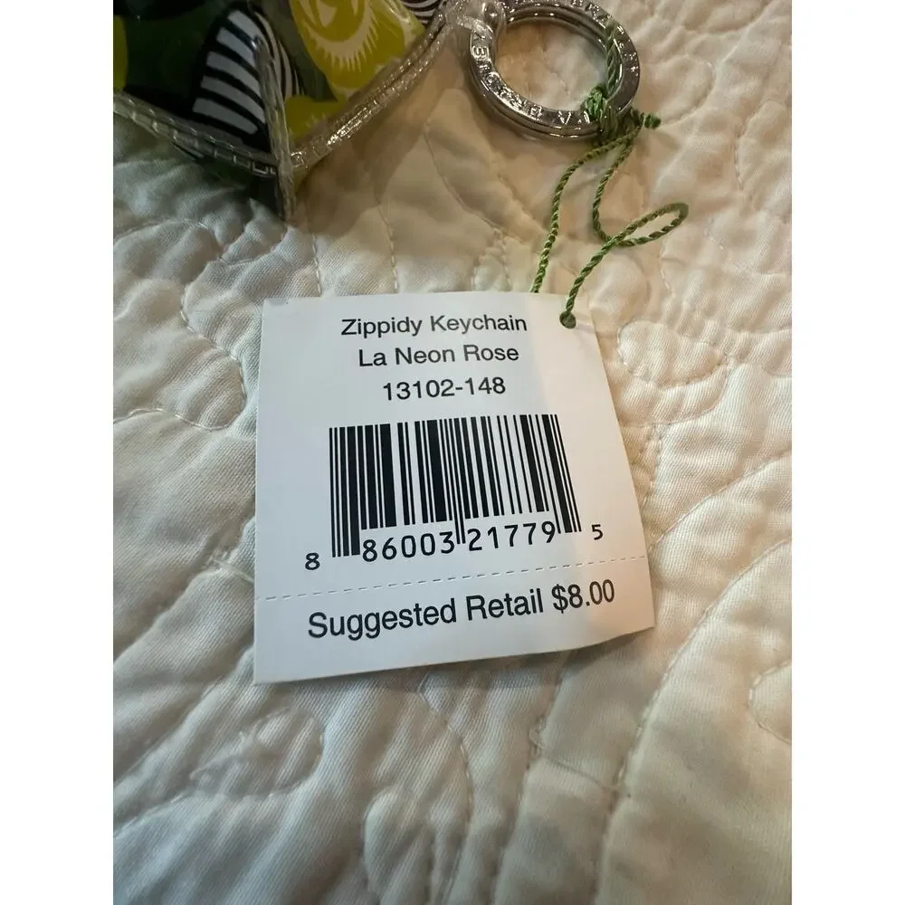 4/$20. NWT Vera Bradley Zippity Keychain in La Neon Rose
